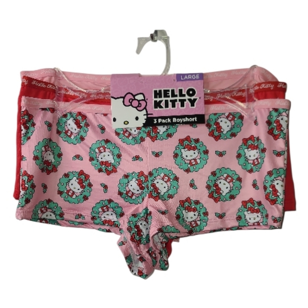 Hello Kitty Holiday 3 pk Jr Boy short Panties Sz LG